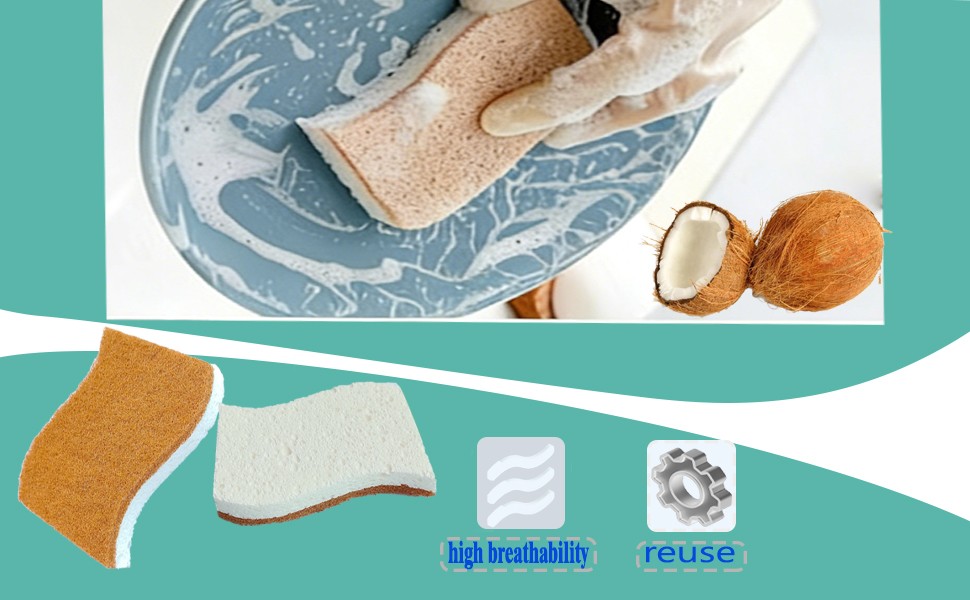 Natural Sponges for Dishes 12 Pack,Keep Soap Biodegradable Kitchen Sponge,