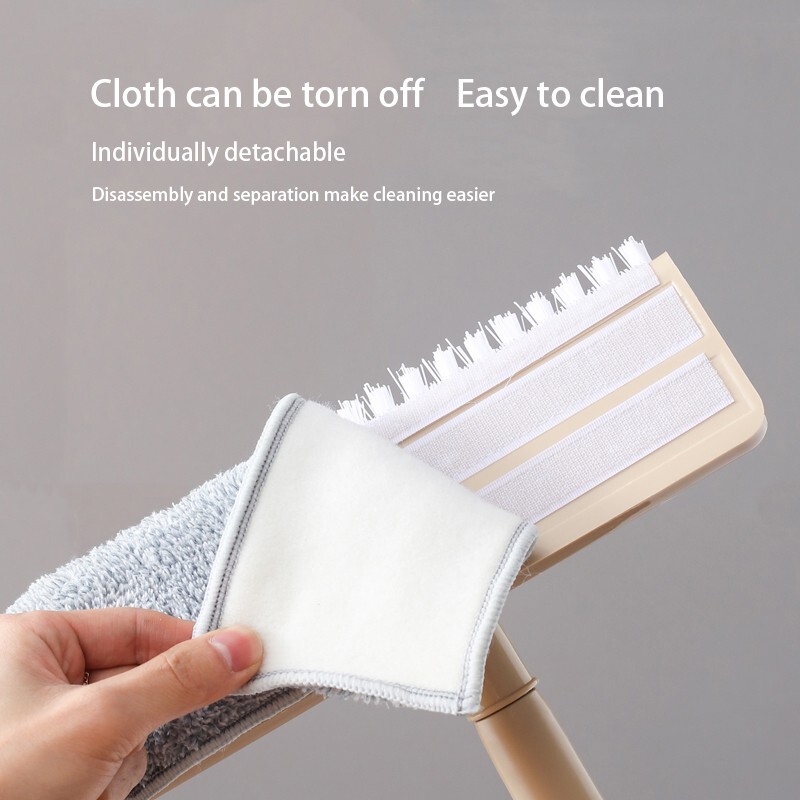 Long Handle 2 in 1 Floor Scrub Brush Shower Scrubber Cleaner Stiff Bristle