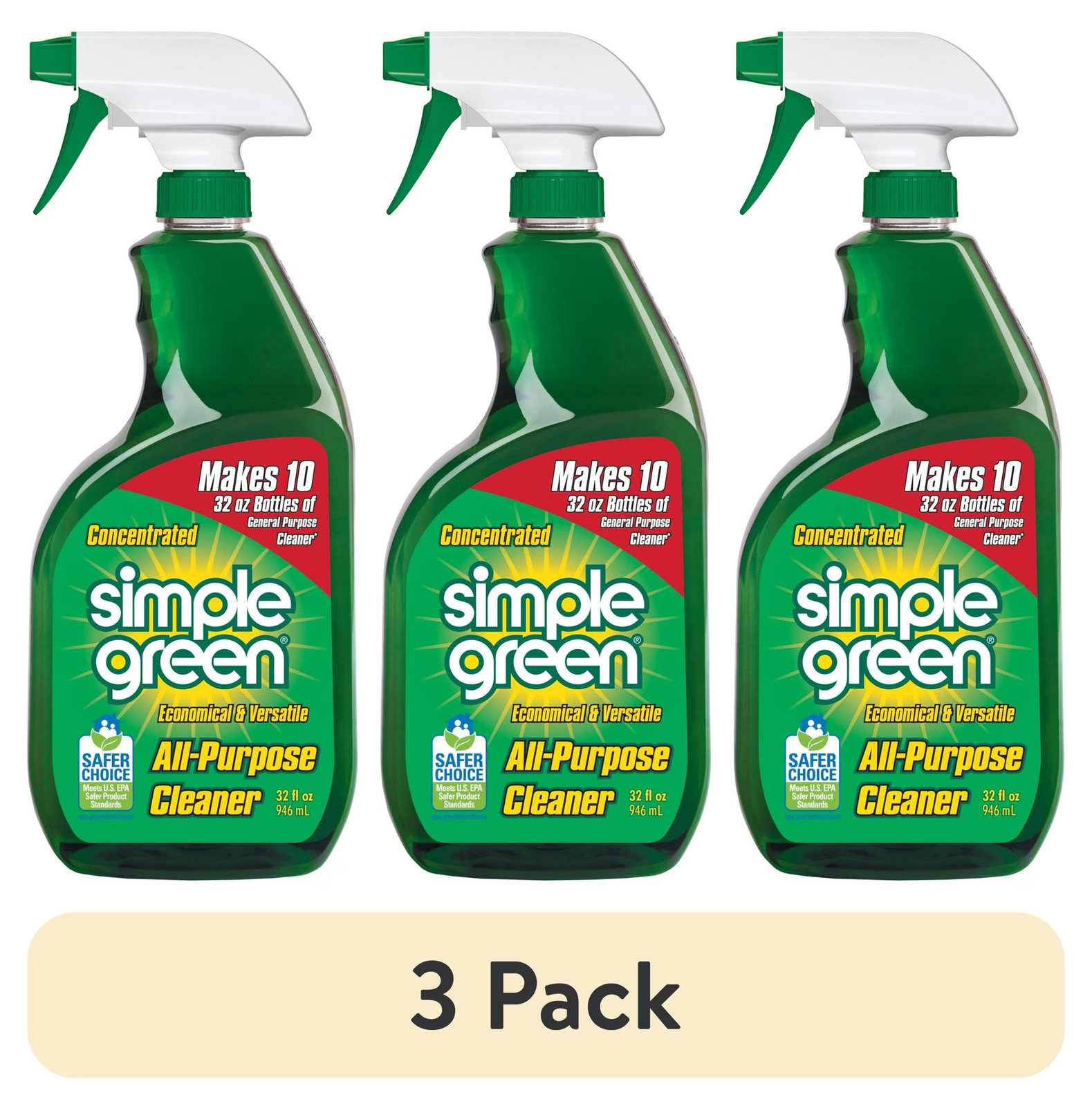 (3 Pack) All-Purpose Cleaner Concentrate 32 oz Spray Bottles Heavy Duty Degrease