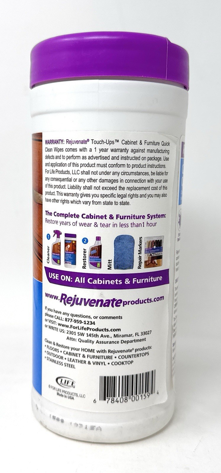Rejuvenate Cabinet & Furniture Quick Clean Wipes – 30 Count