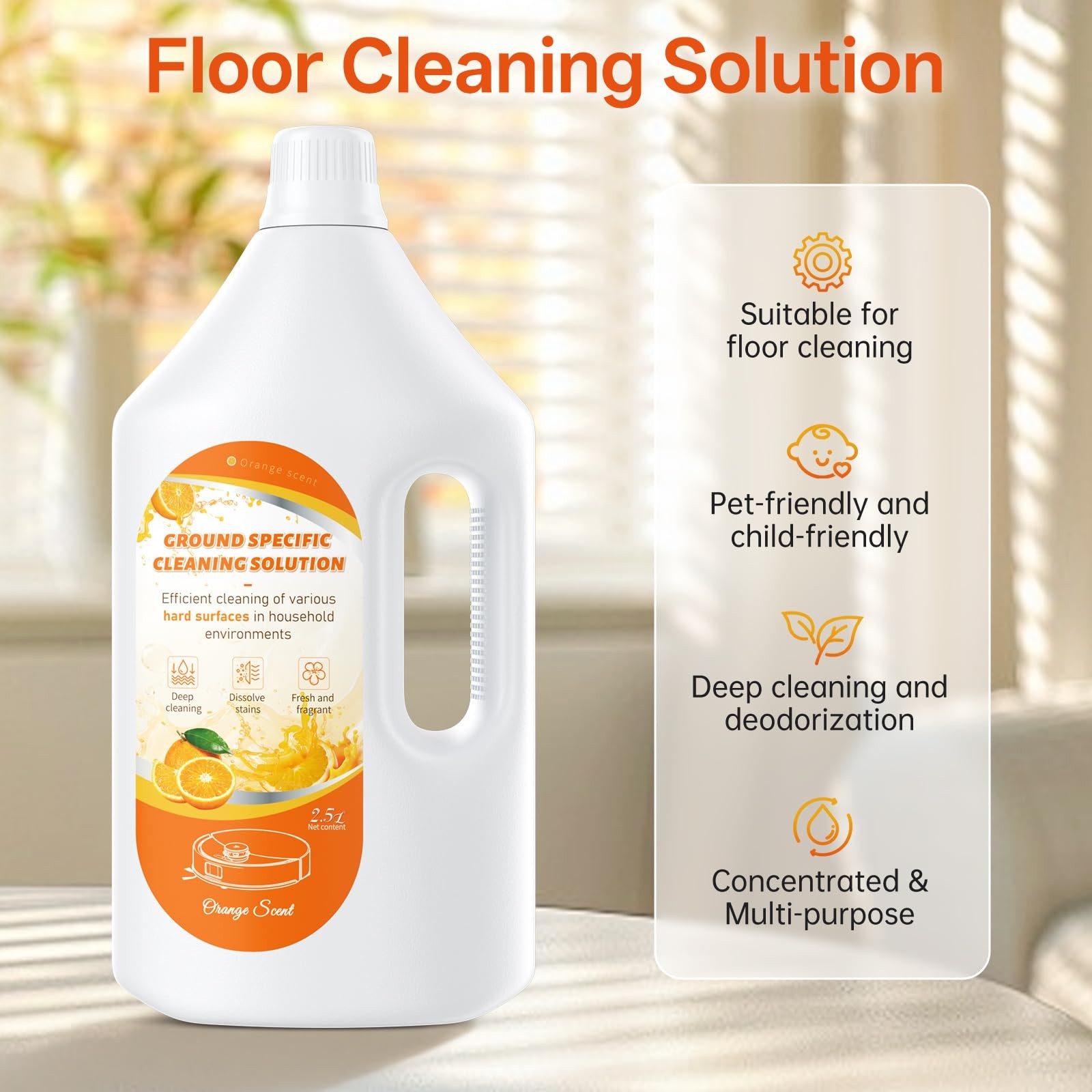 2.5L Floor Cleaning Solution Deep Cleans for Multiple Hard Floors