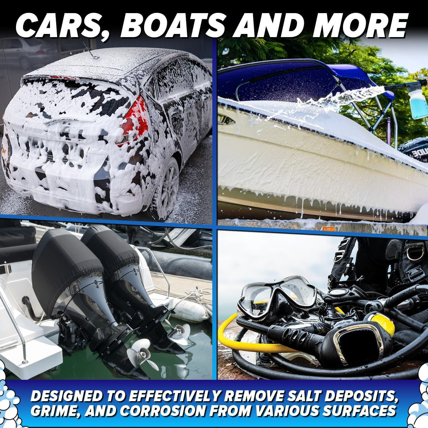 Carfidant Xtreme Salt Crusher – Boat Wash Soap & Salt Remover – Marine Engine Fl