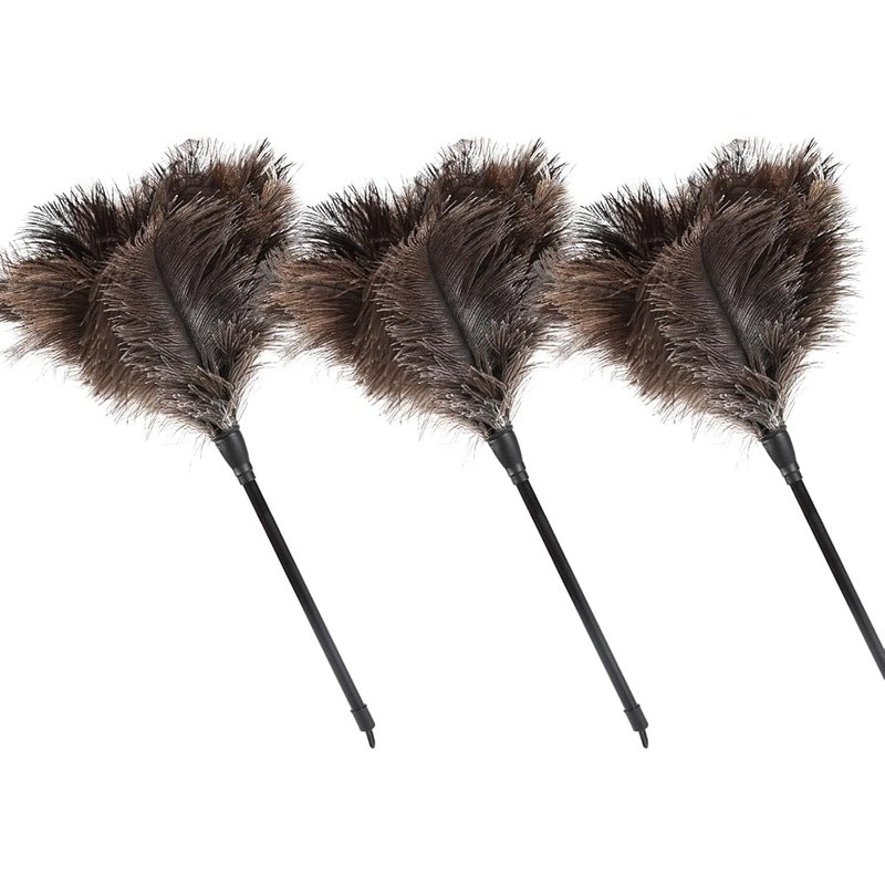 Natural Ostrich Feather Duster Soft & Static Free Cleaning Tool Dusting New