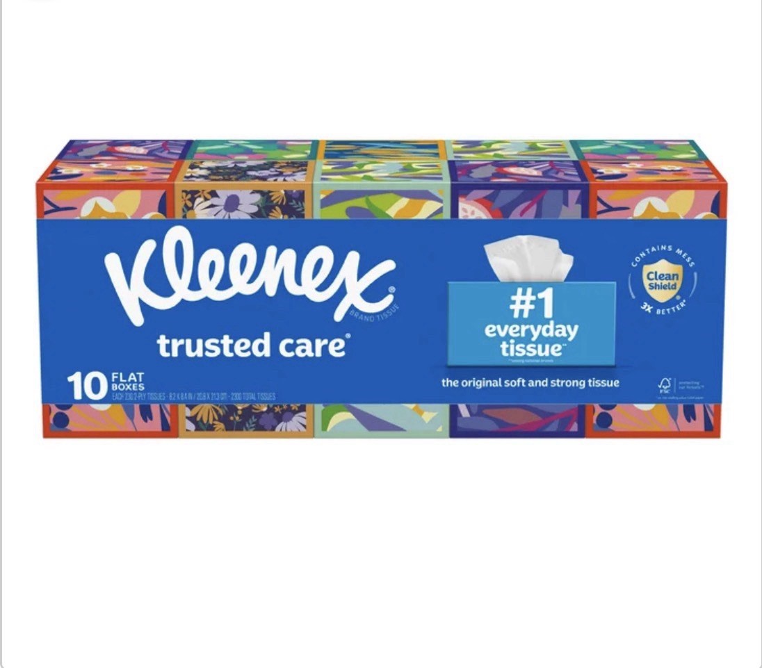 Kleenex Trusted Care Facial Tissue 2-Ply 230 Sheets per Box 10-Pack
