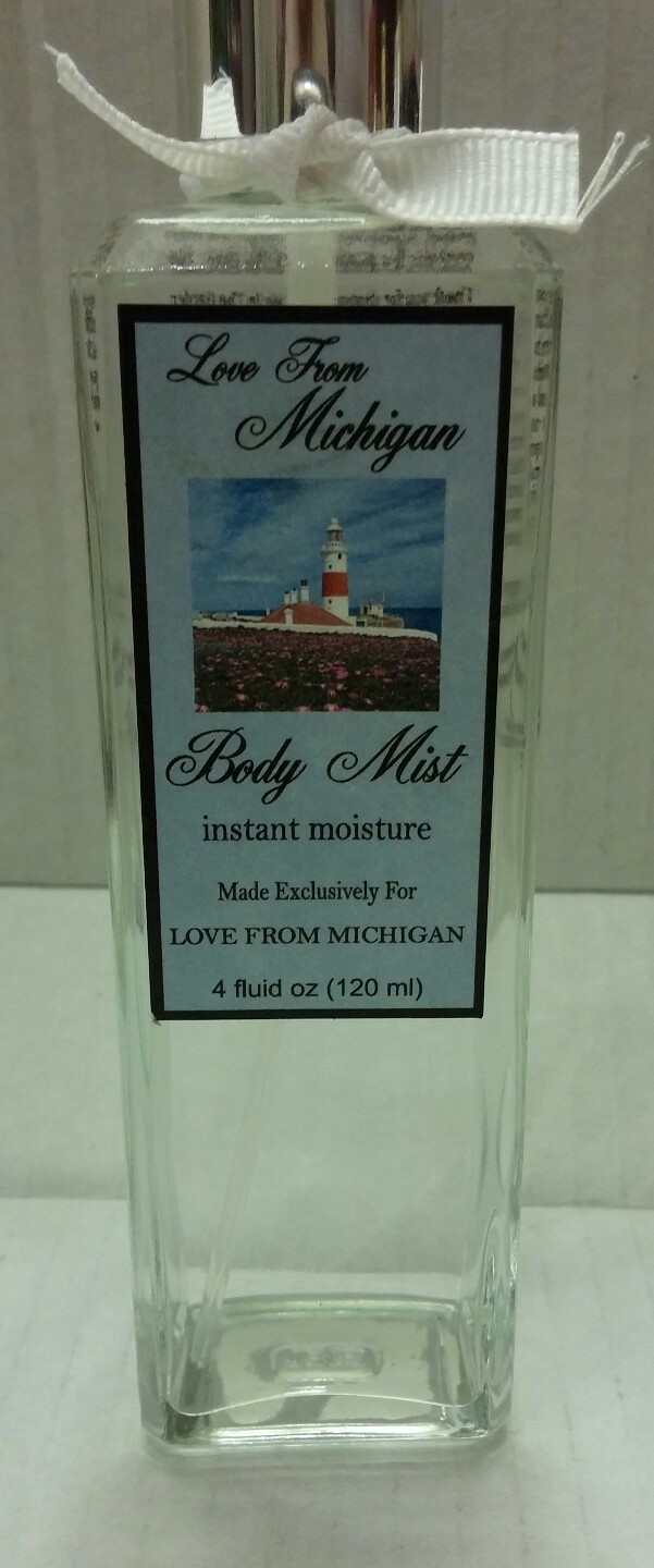 LOVE FROM MICHIGAN BODY MIST ALCOHOL FREE OIL FREE REFRESH 4.0 OZ. 120 ML. NEW