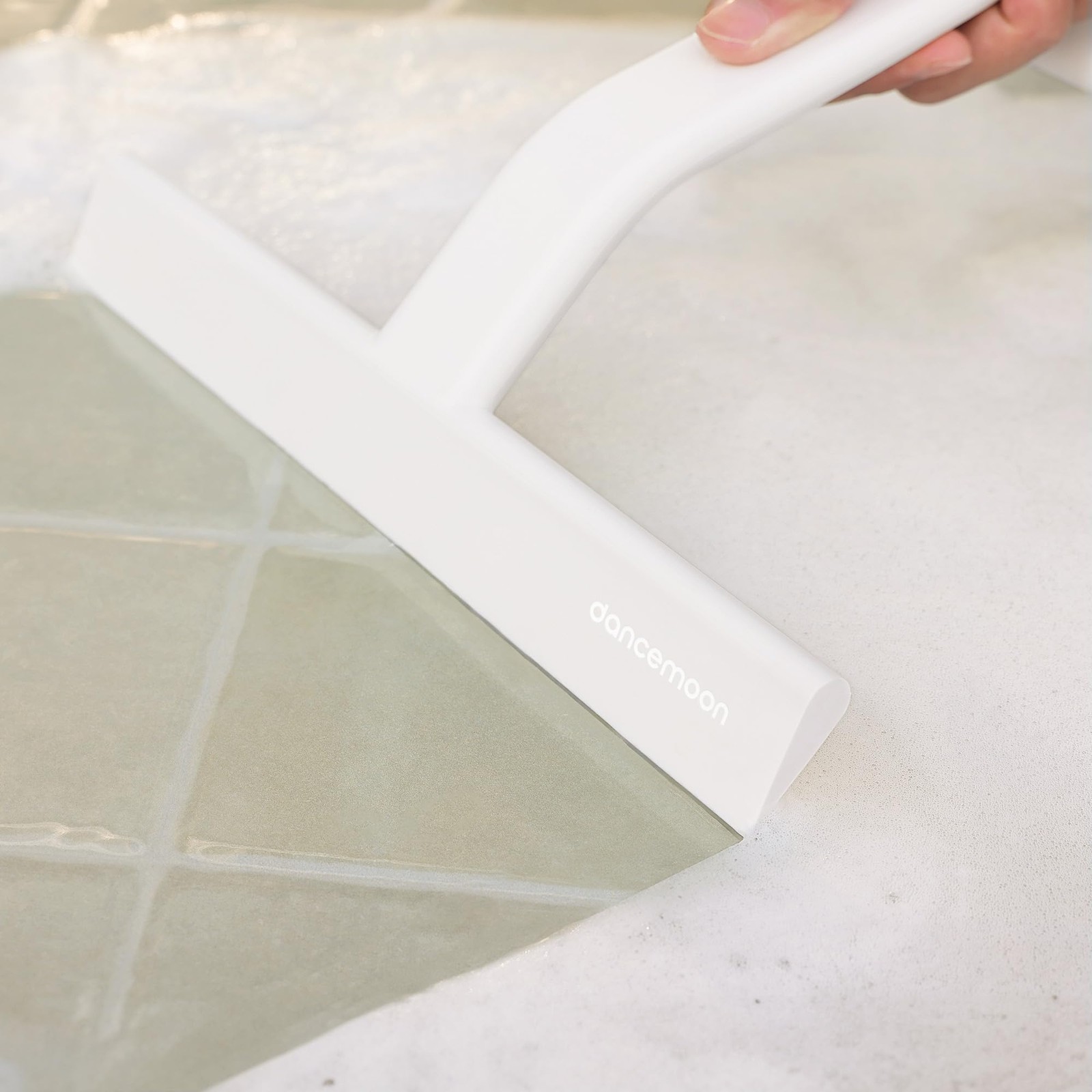 JustHang Shower Squeegee for Glass Doors, AllOnePiece AwardWinning Silicone S…