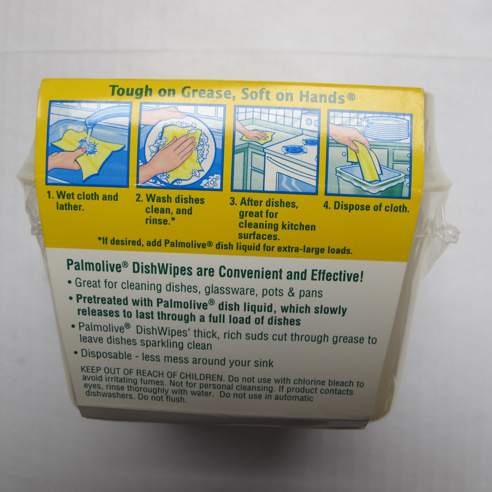 Palmolive Dish Wipes Lemon Grove Pretreated Disposable Cloths Discontinued 20 Ct