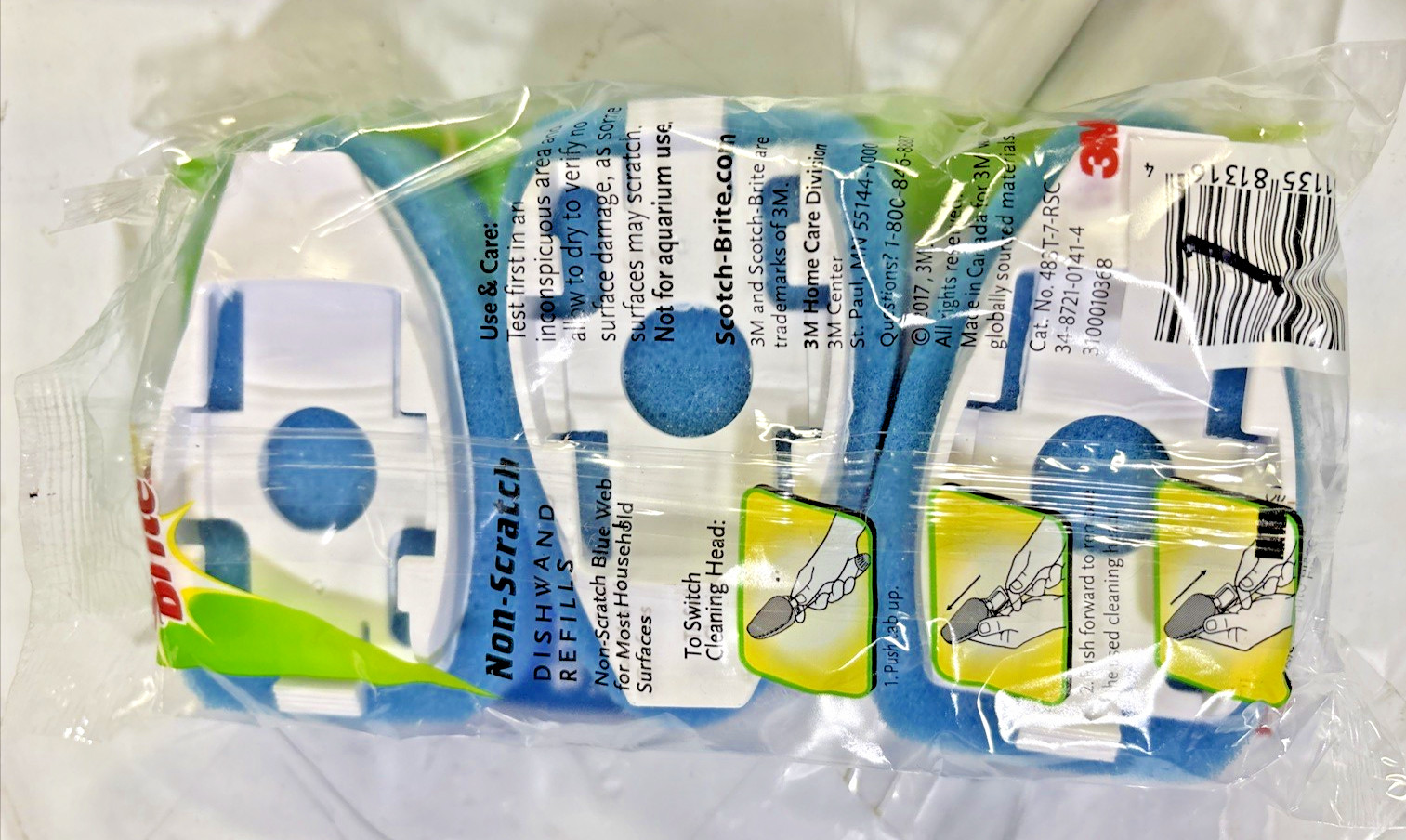 Scotch-Brite Non-Scratch Dishwand 1 Wand & 6 Refill Pads Lot-Closeout
