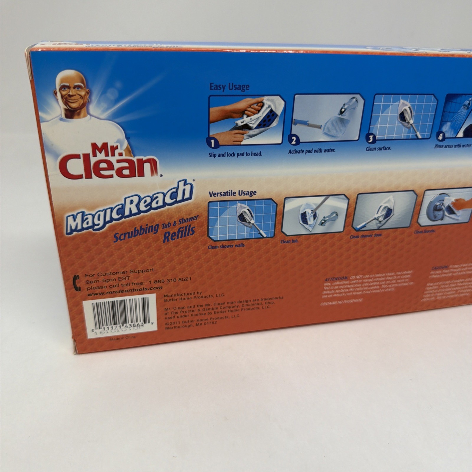 Mr. Clean Magic Reach Scrubbing Tub And Shower 8 Foaming Refill Pads NEW 2011
