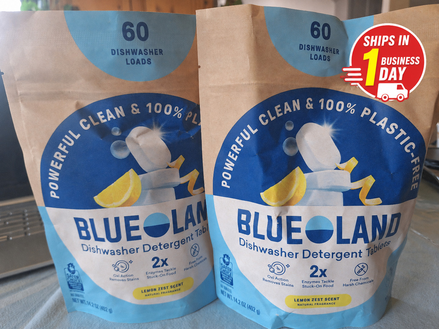 2-PACK Blueland Dishwashing Tablets All-Natural 120 tabs total – SHIPS FAST