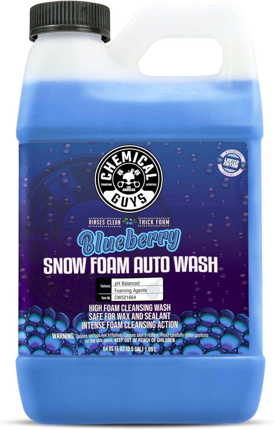 Chemical Guys CWS21664 Blueberry Snow Foam Car Wash Soap (Works with Foam Cannon