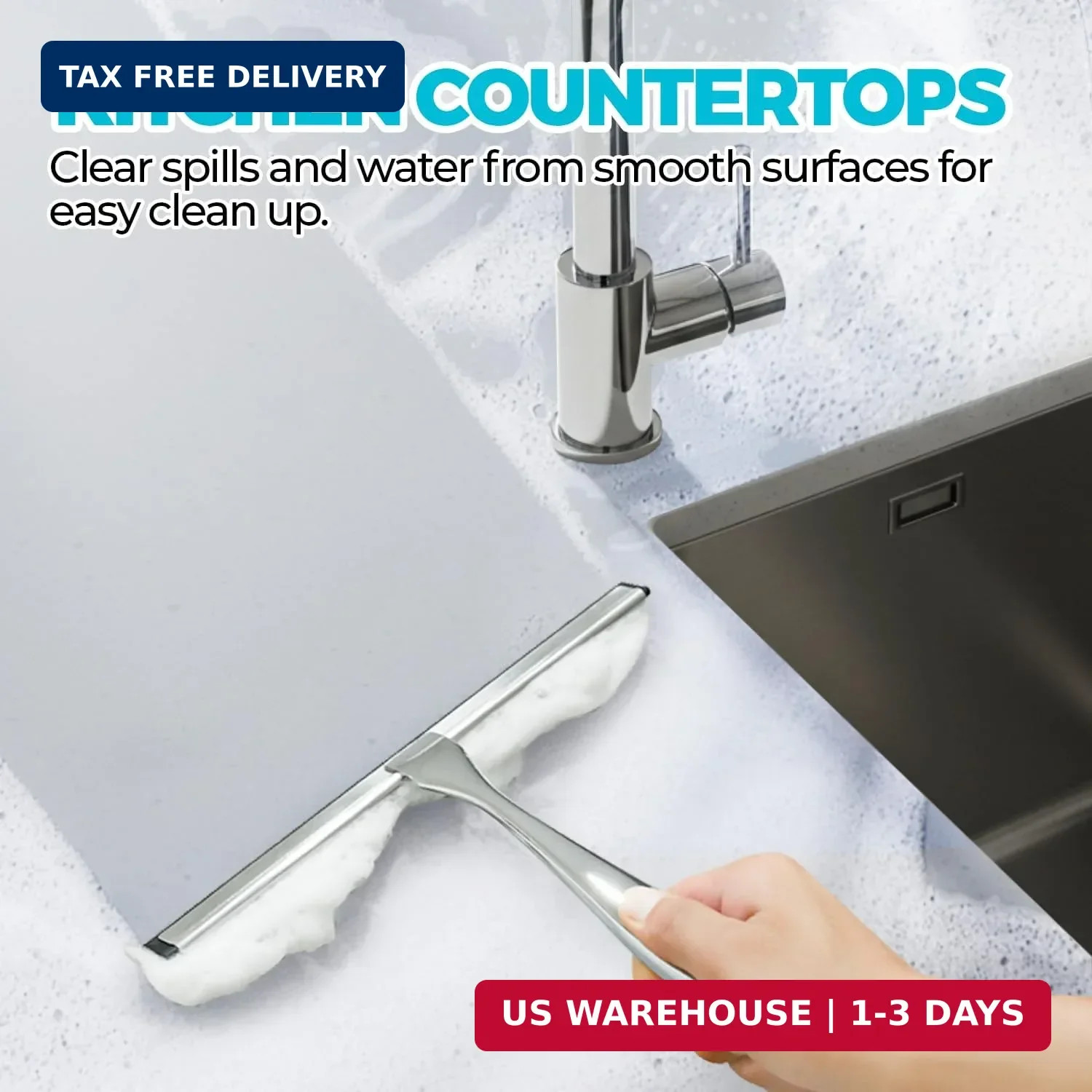 Stainless Steel All-Purpose Squeegee Shower Cleaner Doors Bathroom Windows Glass