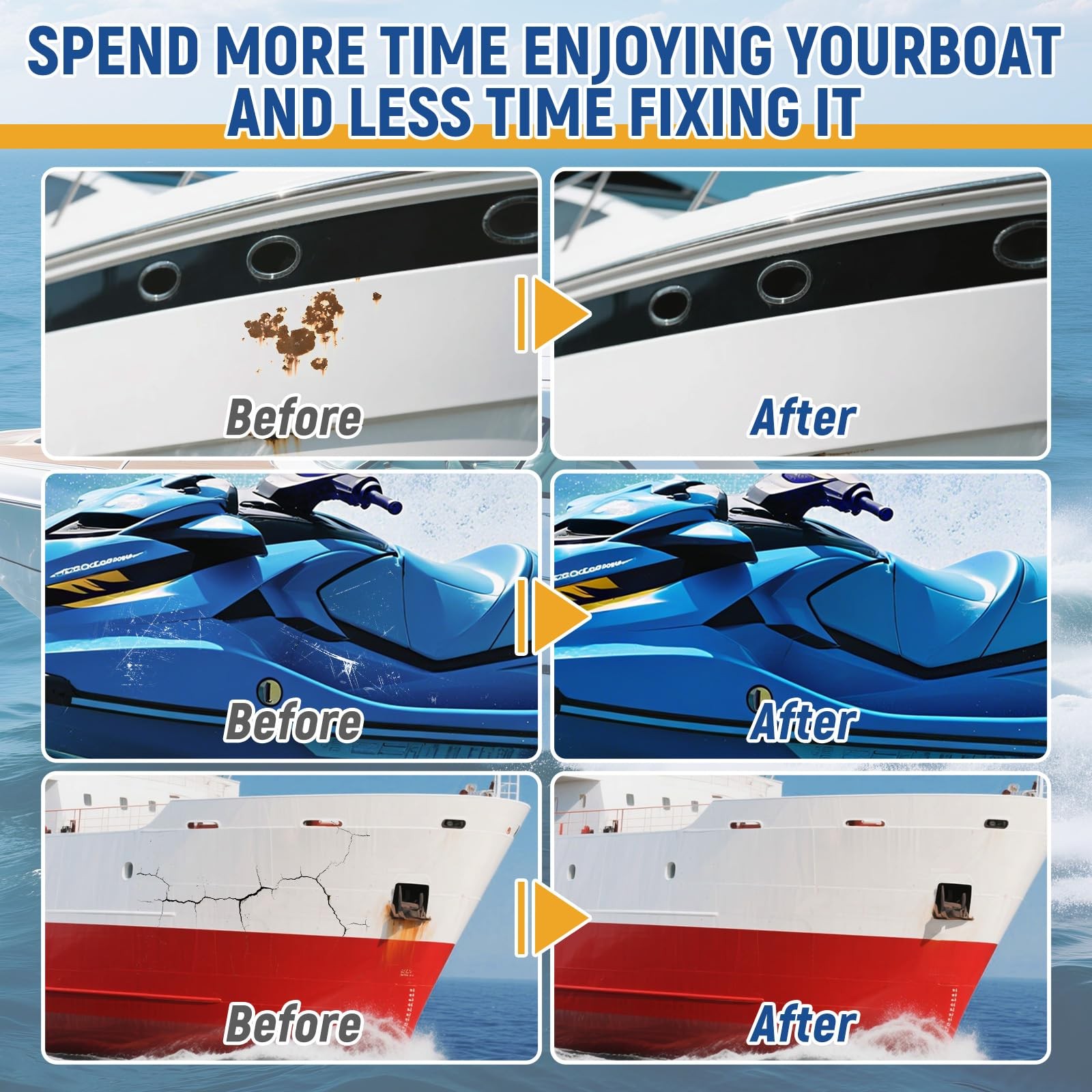Marine Fiberglass Boat Repair Kit White Resin Gel Coat Repair Kit for Boats