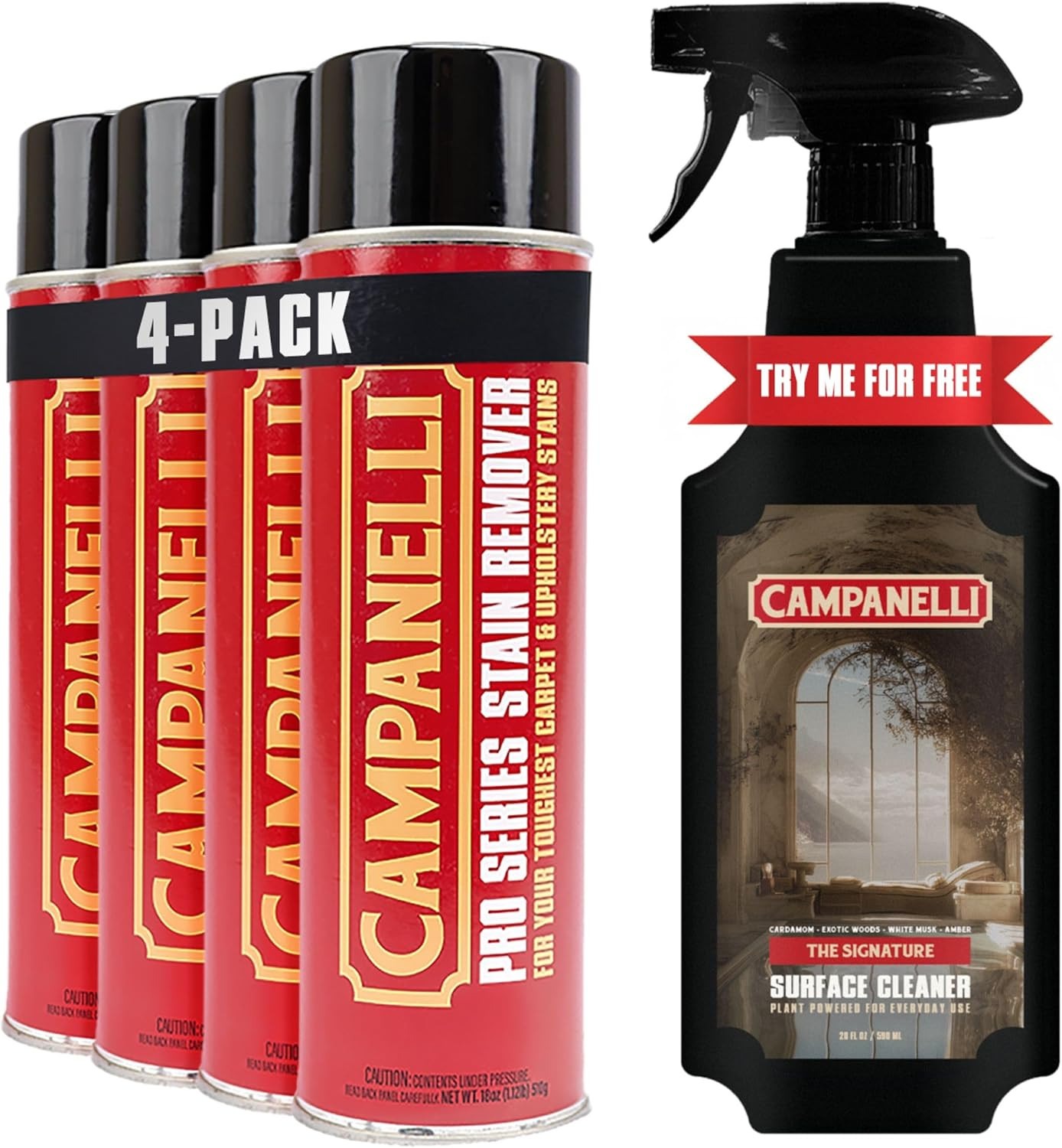 Campanelli Pro Series Stain Remover Point & Spray Carpet & Upholstery Cleaner fo