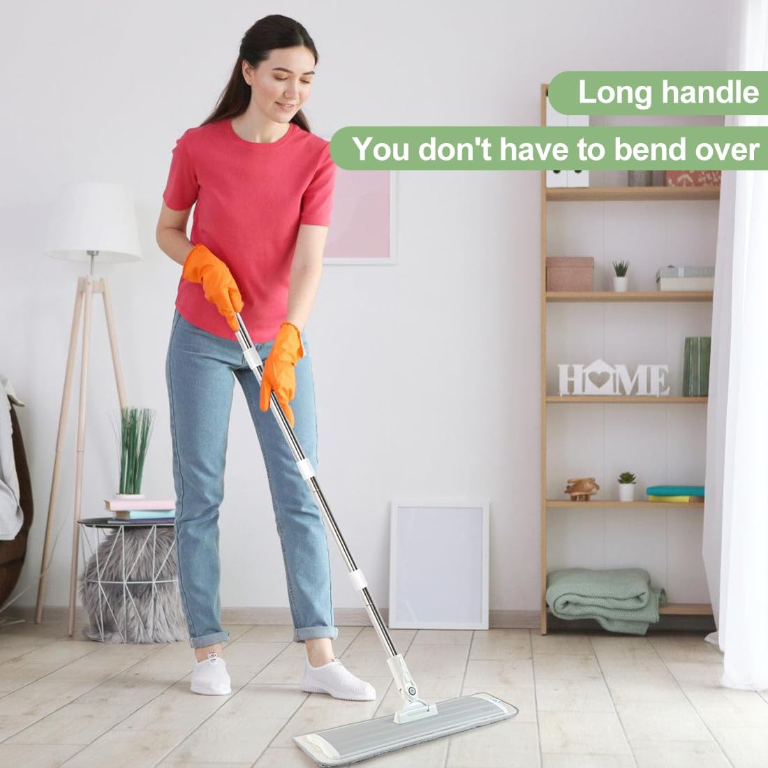 Commercial Flat Microfiber Floor Mop Cleaning System 18″ Inch Wet Dry and Dus…