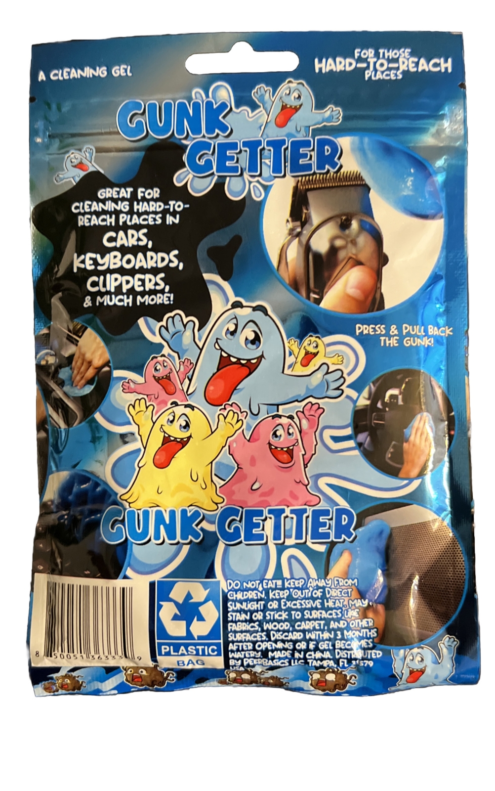 Gunk Getter Cleaning Gel For Those Hard To Reach Places- One Resealable Pouch