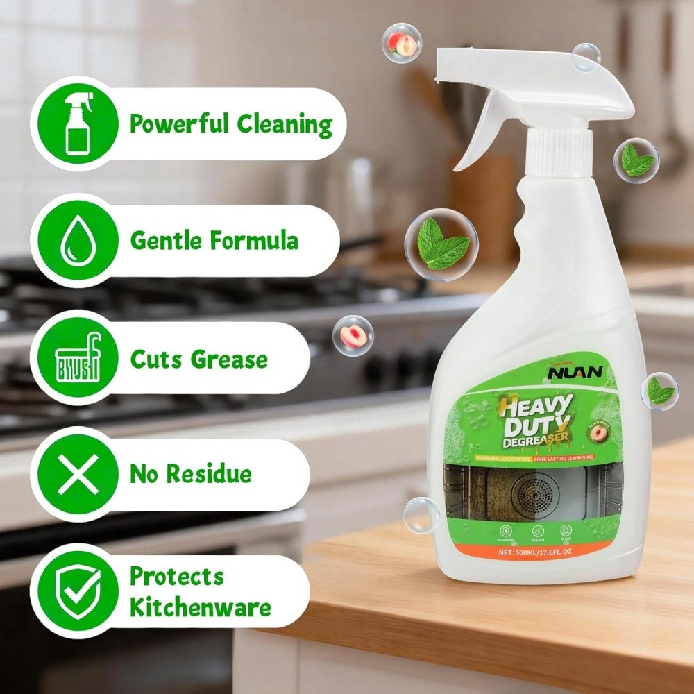 1/2Set NUAN Heavy Duty Degreaser, Stove Top Cleaner, 16.91 Oz Spray Bottle