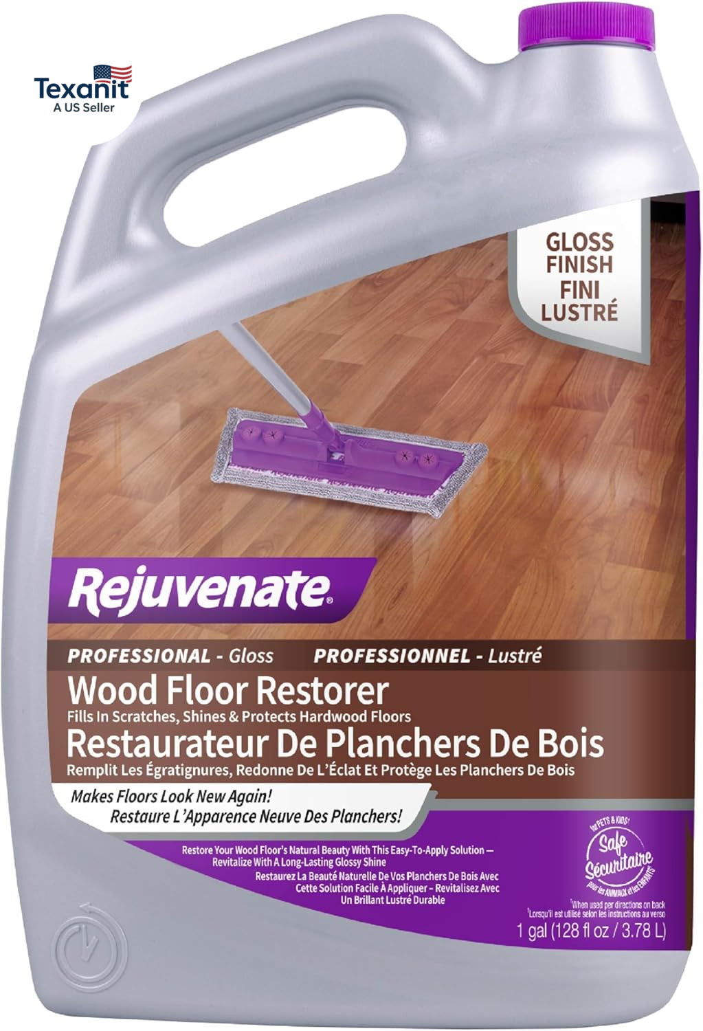 Professional Wood Floor Restorer Fills Scratches, Shines and Protects Wood Floor
