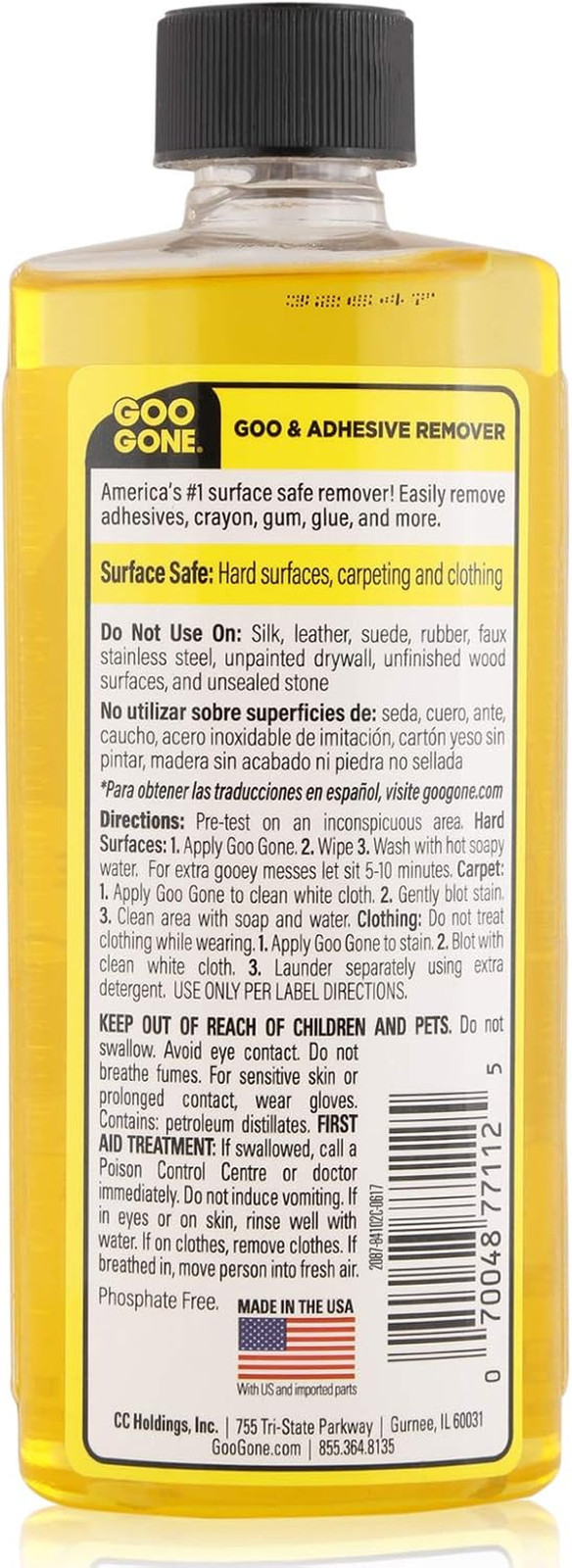 Adhesive Remover – 8 Ounce – Surface Safe Adhesive Remover Safely Removes Sticke
