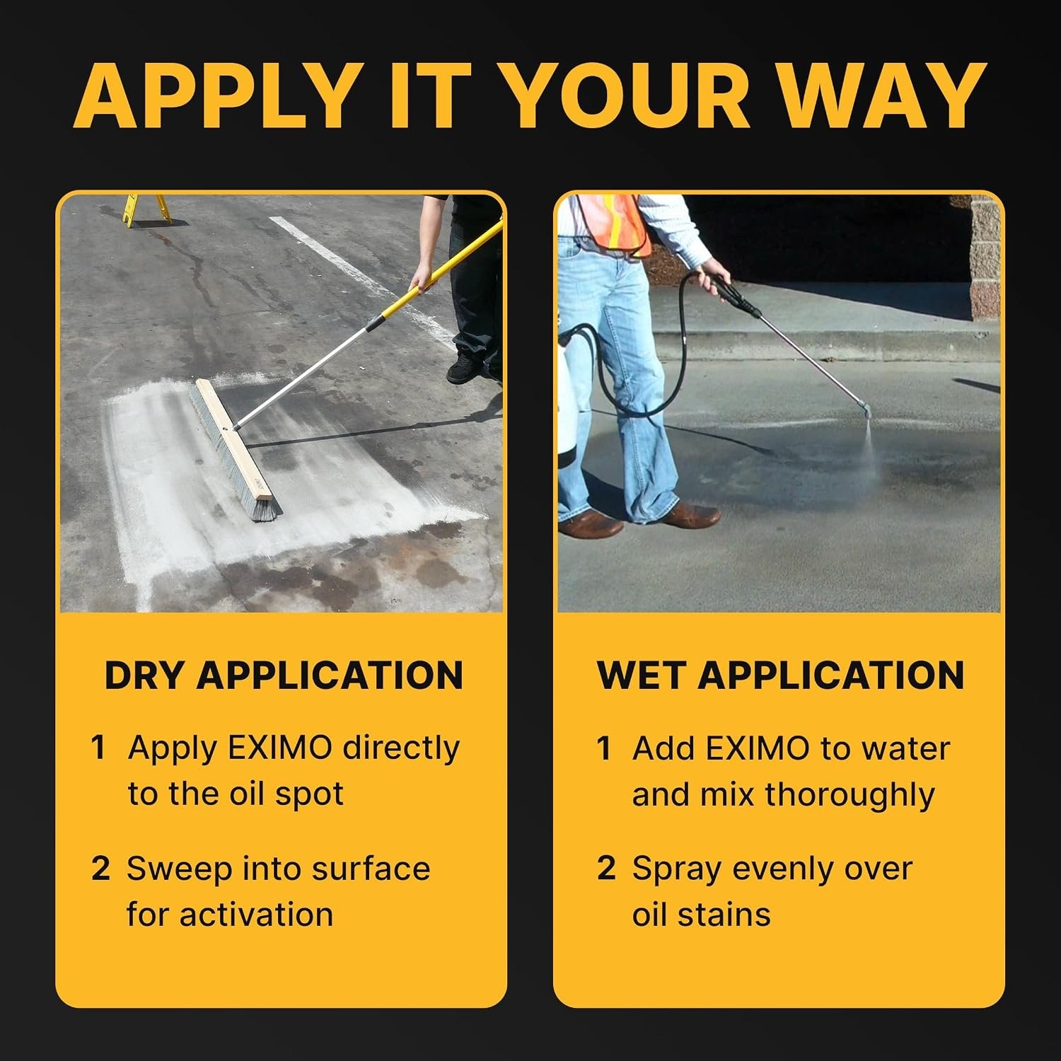Waterless Concrete Cleaner Powder for Oil Stains on Driveways and Garage Floors
