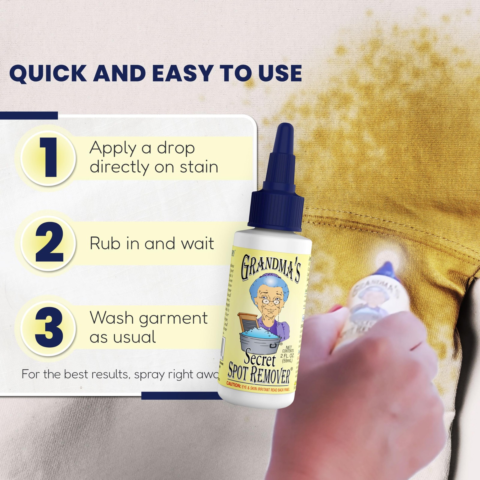 Spot Remover Laundry Spray Chlorine Bleach and Toxin Free for Clothes Combo Pack