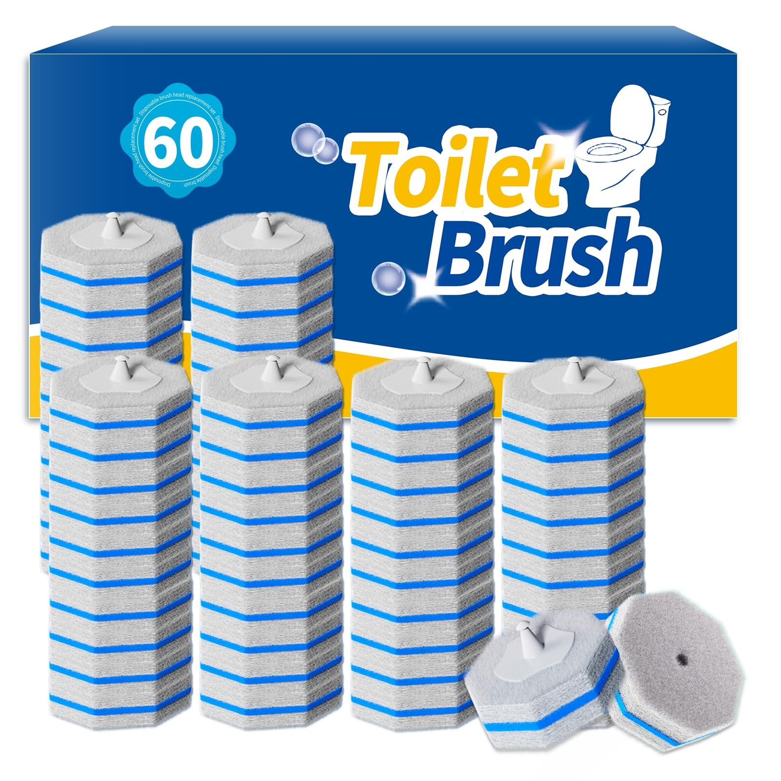60PCS Toilet Bowl Cleaner Wand Refills Compatible with CLOROX. Disposable Toilet