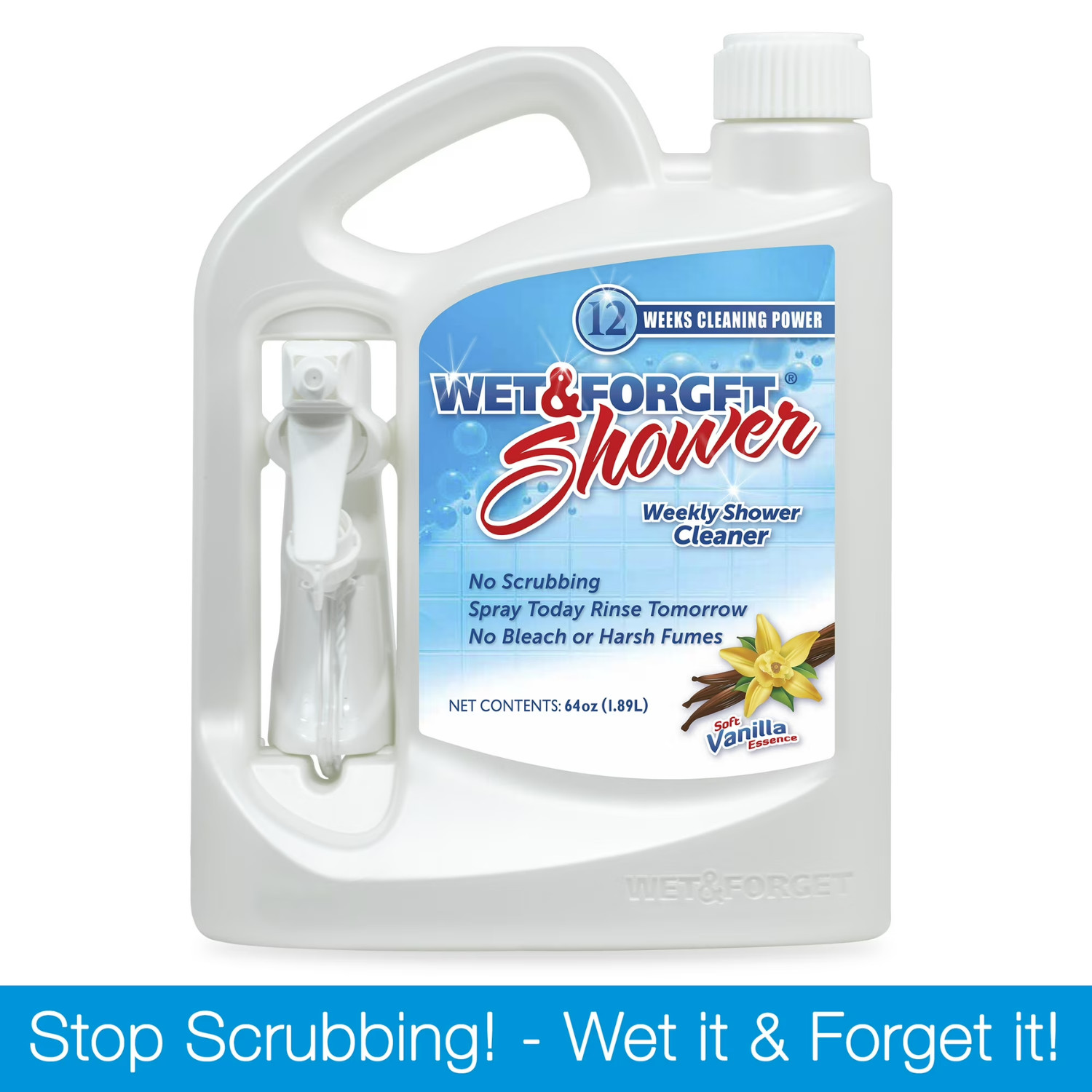 Wet Forget Shower Cleaner Weekly Cleaning Formula Vanilla 64 fl oz