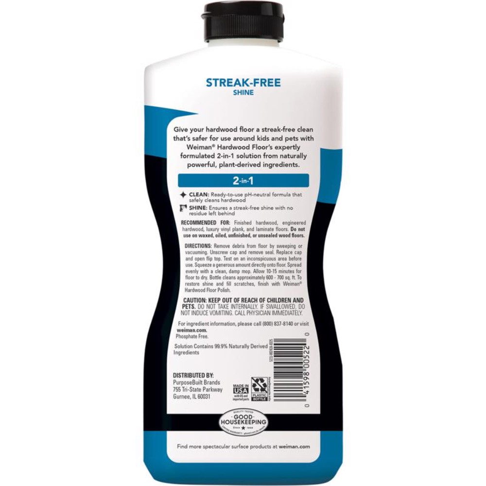Weiman 522 No Scent Hardwood Floor Cleaner Liquid 32 oz. (Pack of 6)