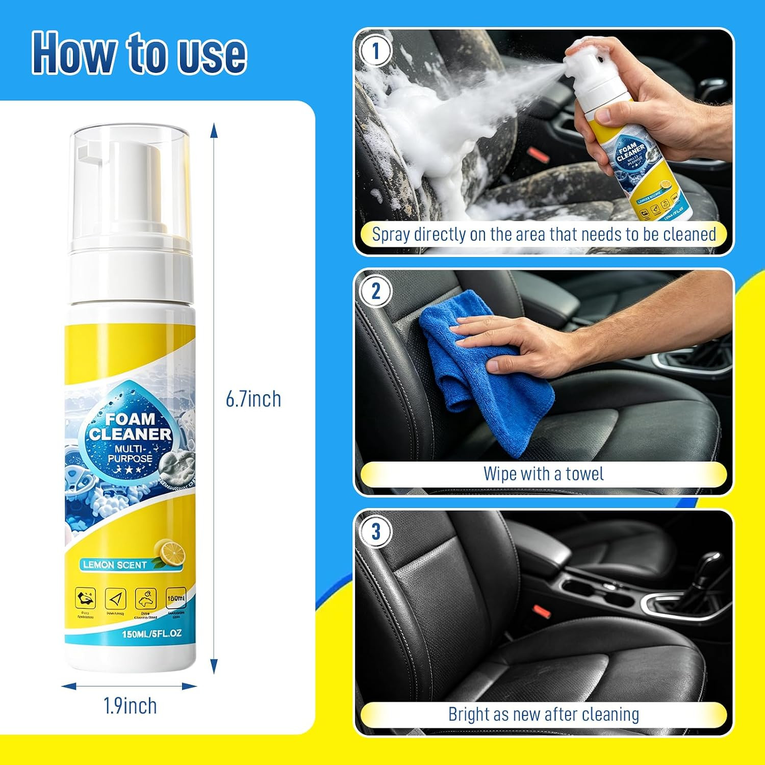 4-In-1 Foam Spray Cleaner – 2026 New Foam Cleaner Multi Purpose, New Foam No-Rin