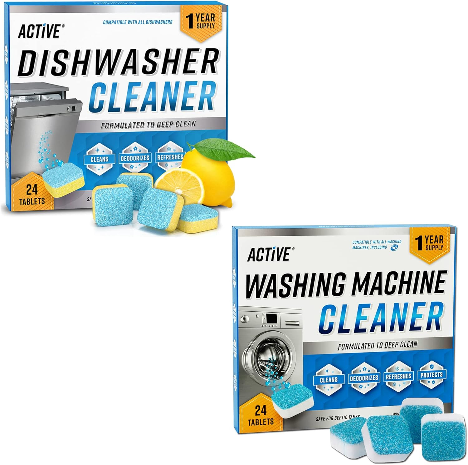 Washing Machine Deep Cleaning Tablets for Front Top Load Washer Septic Safe