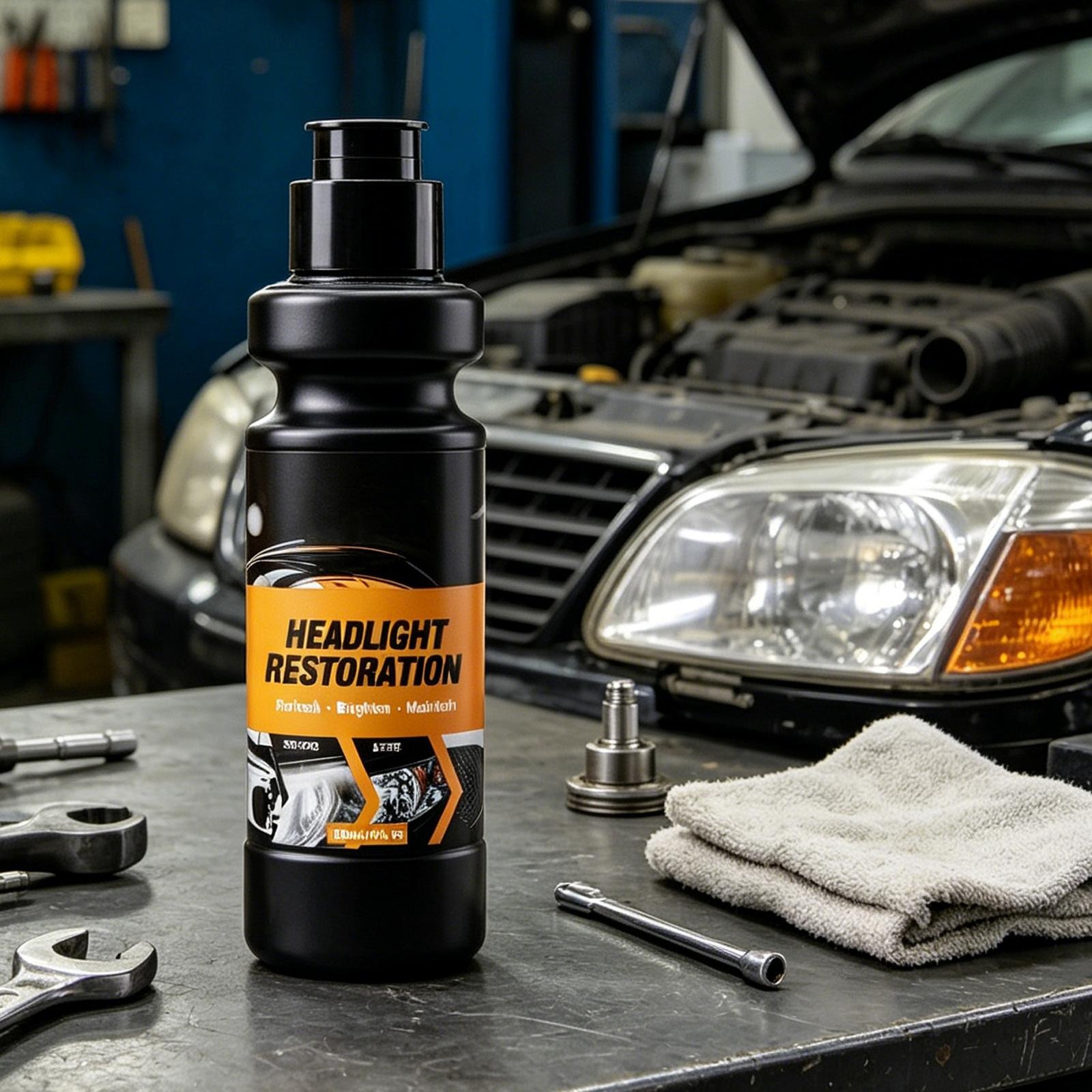 Car Headlight Restoration Agent 120ml Polishing Fast Acting Shine