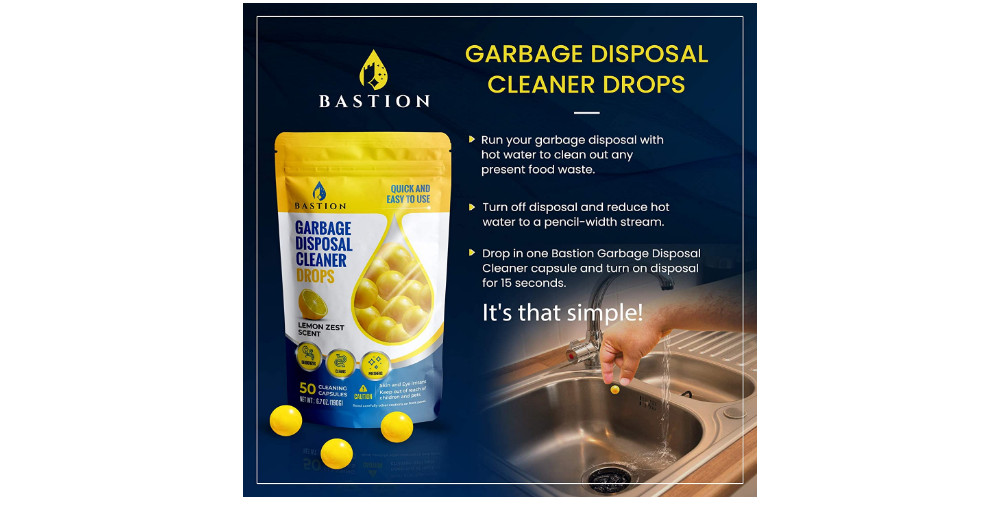 Garbage Odor Drops Disposal Lemon Zest Scented Kitchen Sink Freshener Pods 50 Ct