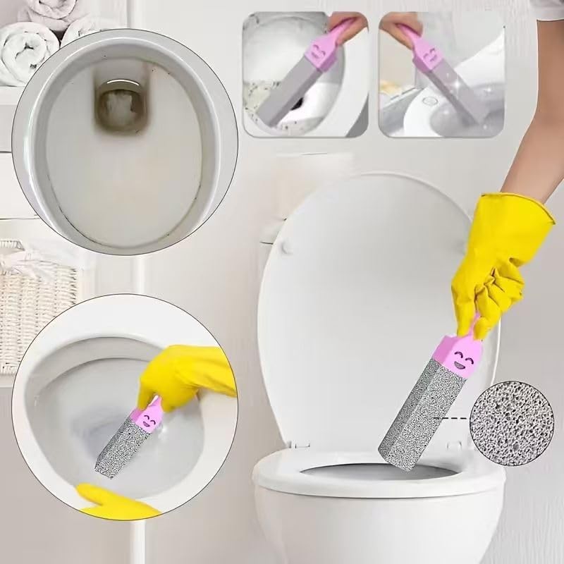 6 Pack Pumice Stone Cleaning,Pumie Scouring Stick W/ Handle Heavy Duty Toilet
