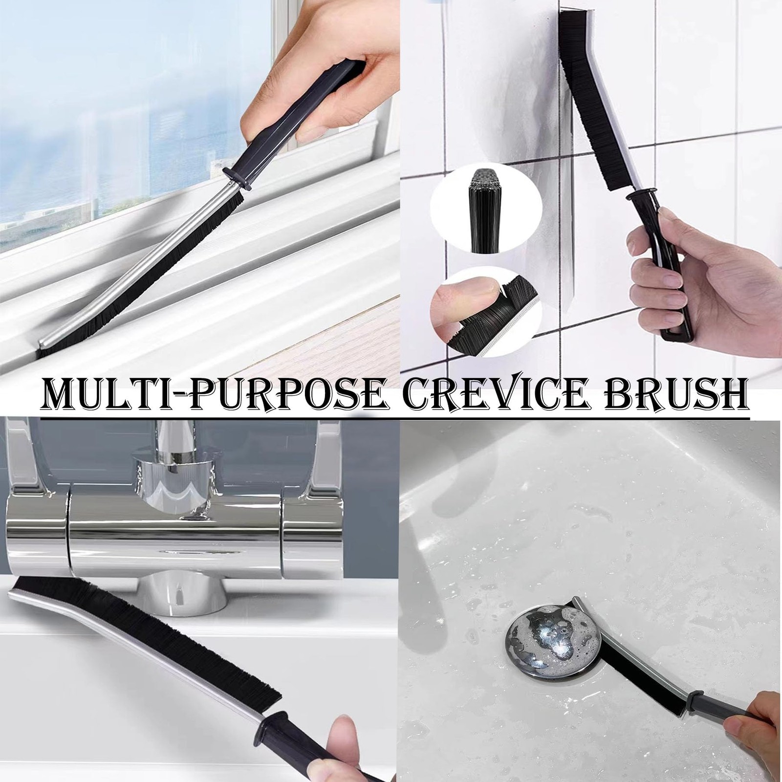 Cleaning Brush, 9 Pcs Hard Bristle Crevice Cleaning Brush Set for Kitchen Bat…