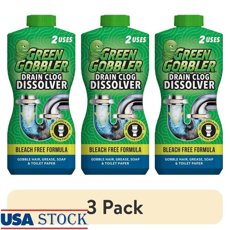 Septic Safe Drain Clog Remover Bleach Free Odorless Hair Soap Grease 3 Pack New