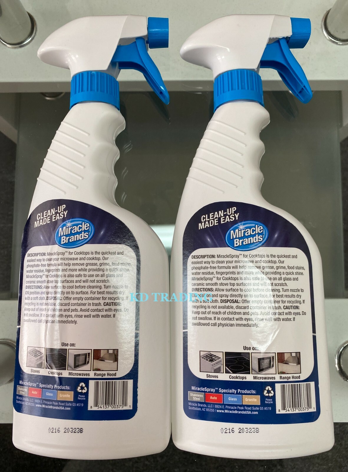 (2-Pack) Miracle Brand PREMIUM Glass Cook Top Ranges Microwaves CLEANER Spray