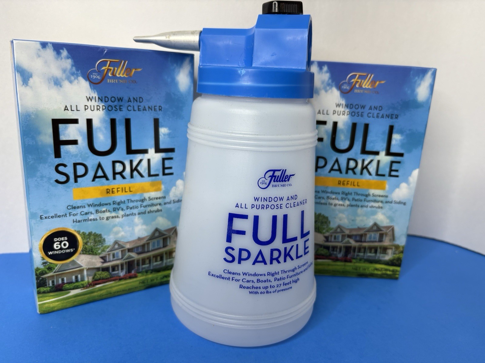 Fuller Full Sparkle Spray Bottle & 2x Refill Window and All Purpose Cleaner 16oz