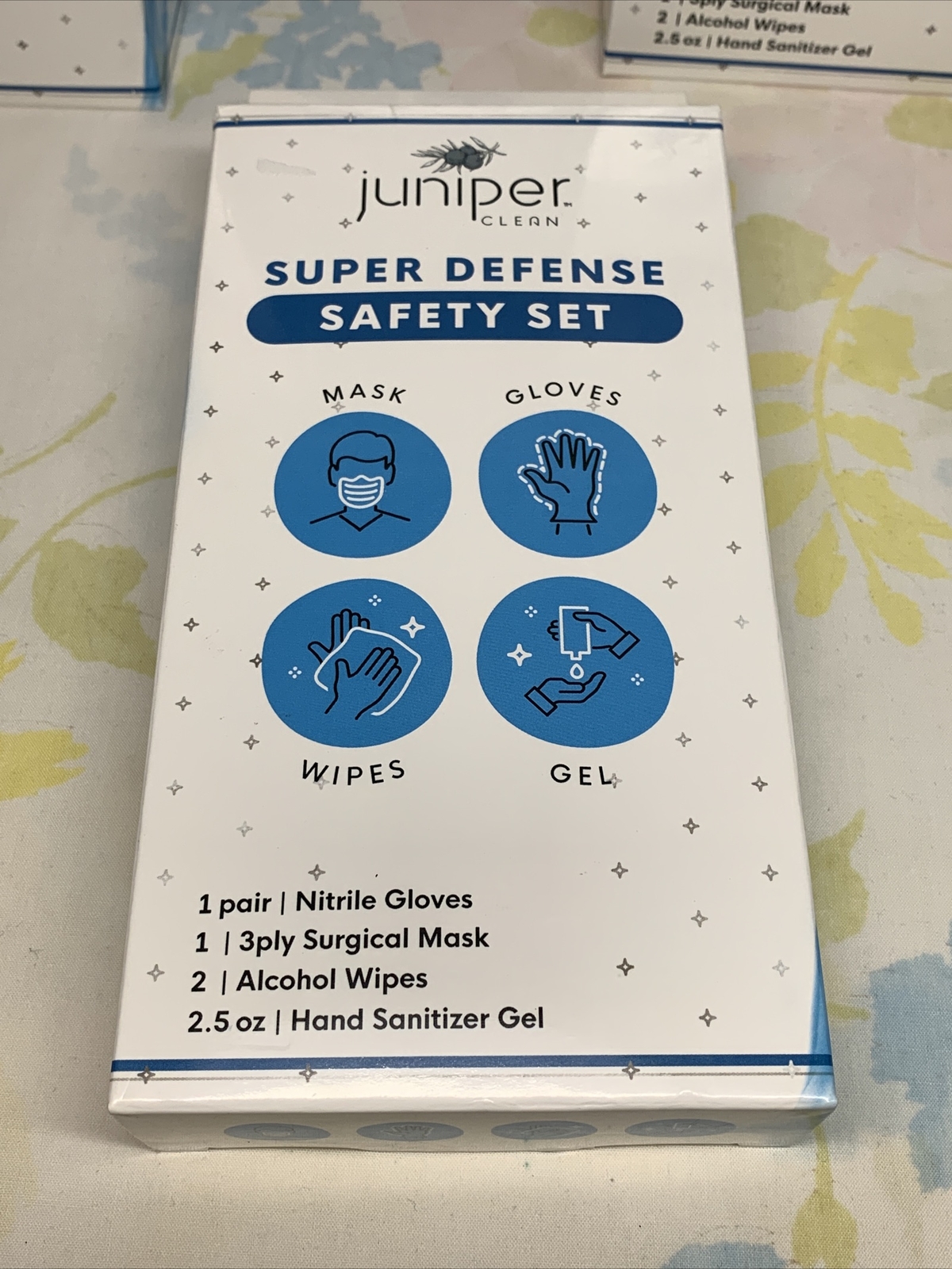 Juniper Safety Set Mask Gloves Wipes Wipes Gel Lot Of 8 Super Defense Clean