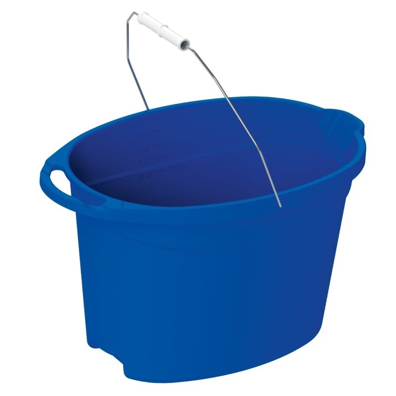 Heavy Duty 12 Quart Plastic Oval Cleaning Bucket W/ Metal Handle Vehicles New