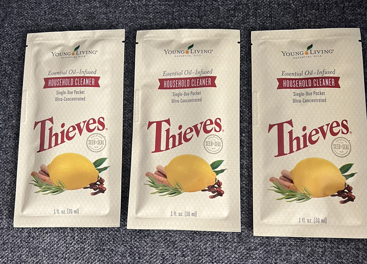 Young Living ~ Thieves Household Cleaner 1 fl oz Single Packet x3 FREE SHIP
