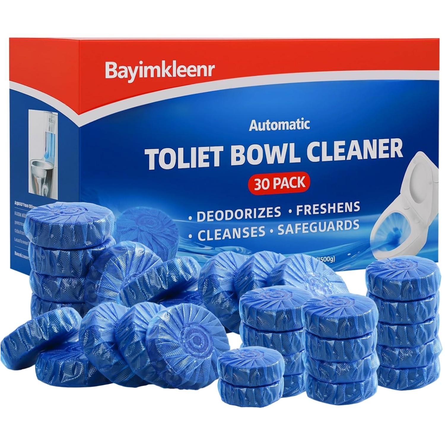 Long-Lasting 30 Toilet Cleaner Tablets – Stain Remover with Ultra Fresh Scent