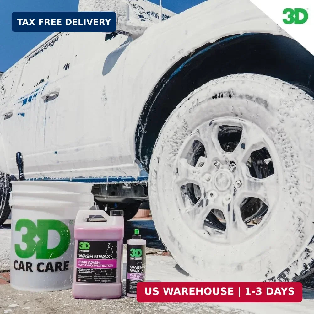 3D Wash N Wax Car Wash Soap – pH Balanced, Easy Rinse, Scratch Free Soap with Wa