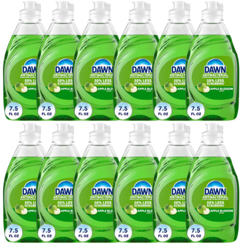 Dawn Ultra Apple Blossom Green Dishwashing Liquid Soap 7.5 oz (12 pack)