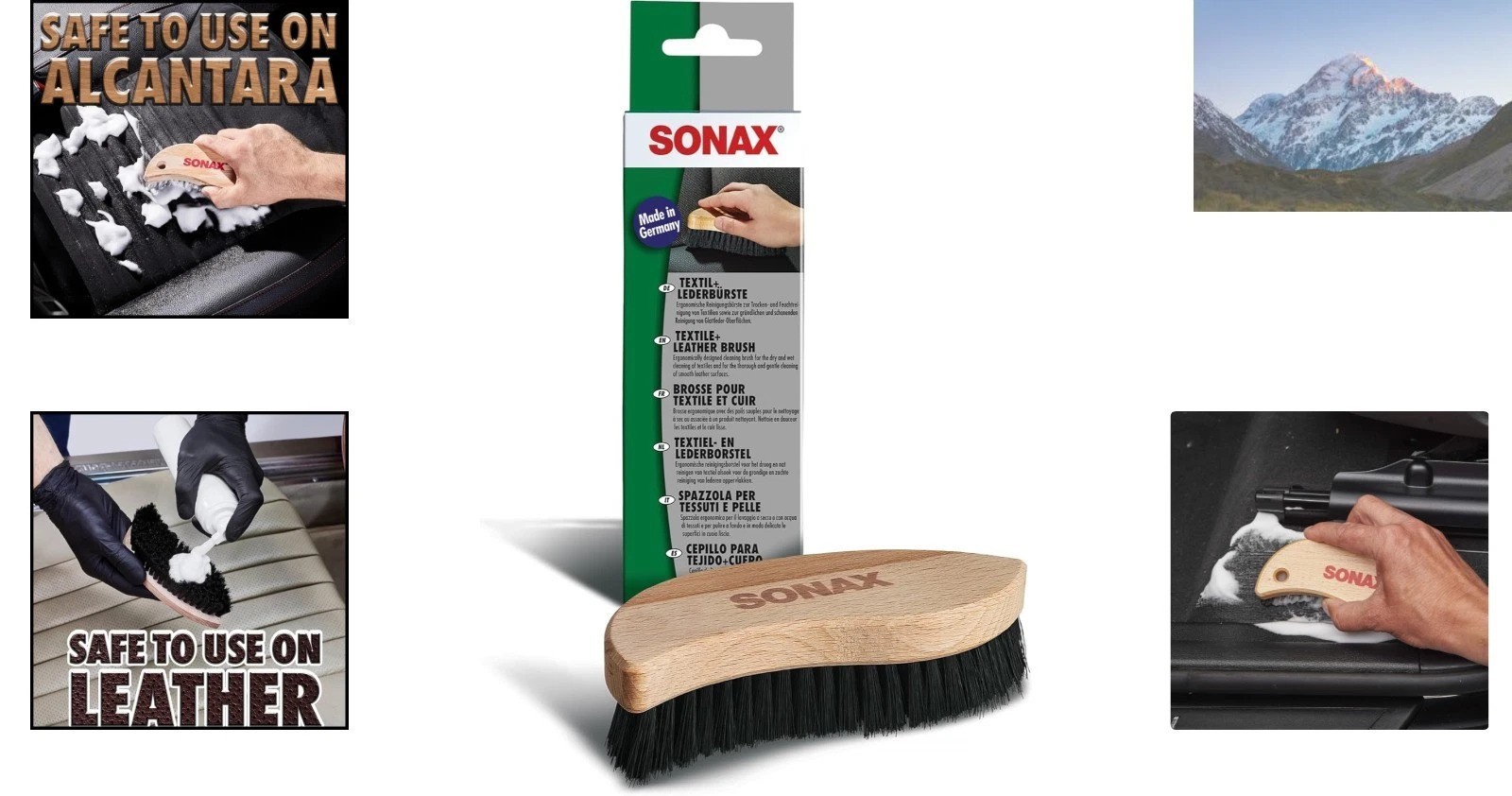 Ergonomic Textile & Leather Brush for Gentle Car Detailing – Portable & Durable