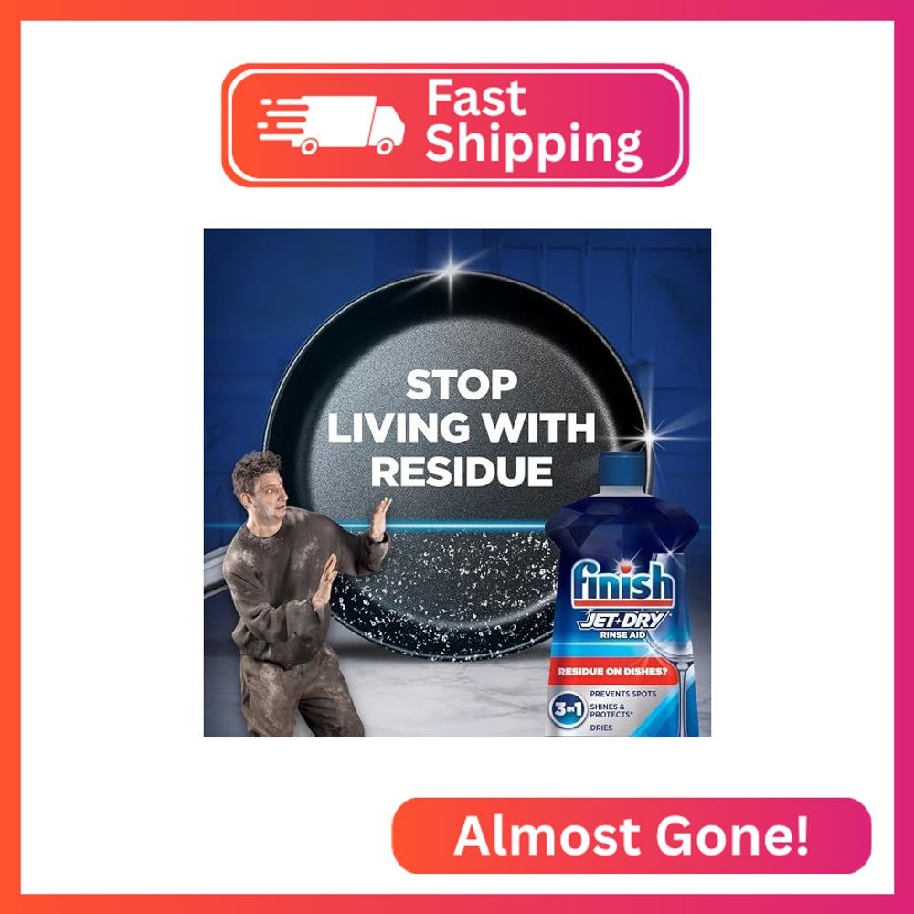 Finish Jet-Dry Rinse Aid, Dishwasher Rinse Agent & Drying Agent, 8.45 Fl Oz (Pac