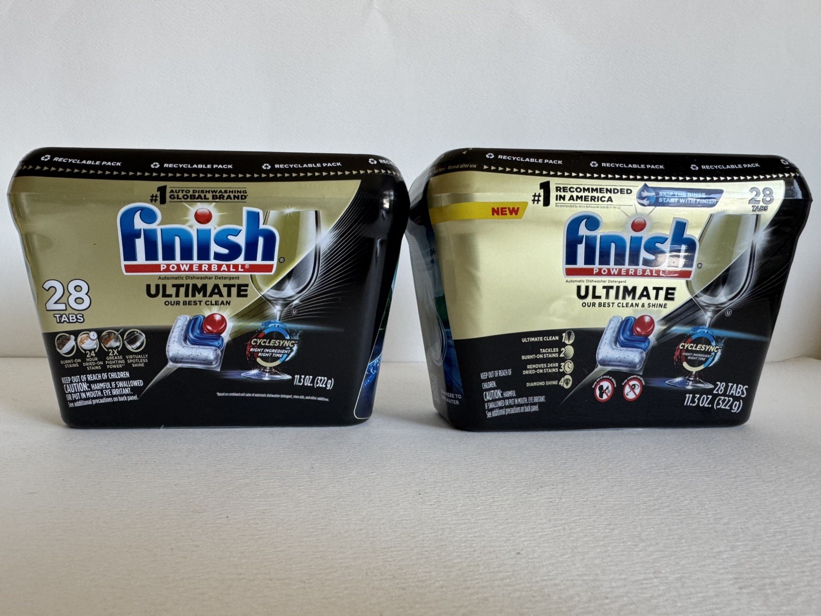 2 pack – Finish Ultimate Dishwasher Detergent Tabs – 28 Ct Each New Sealed