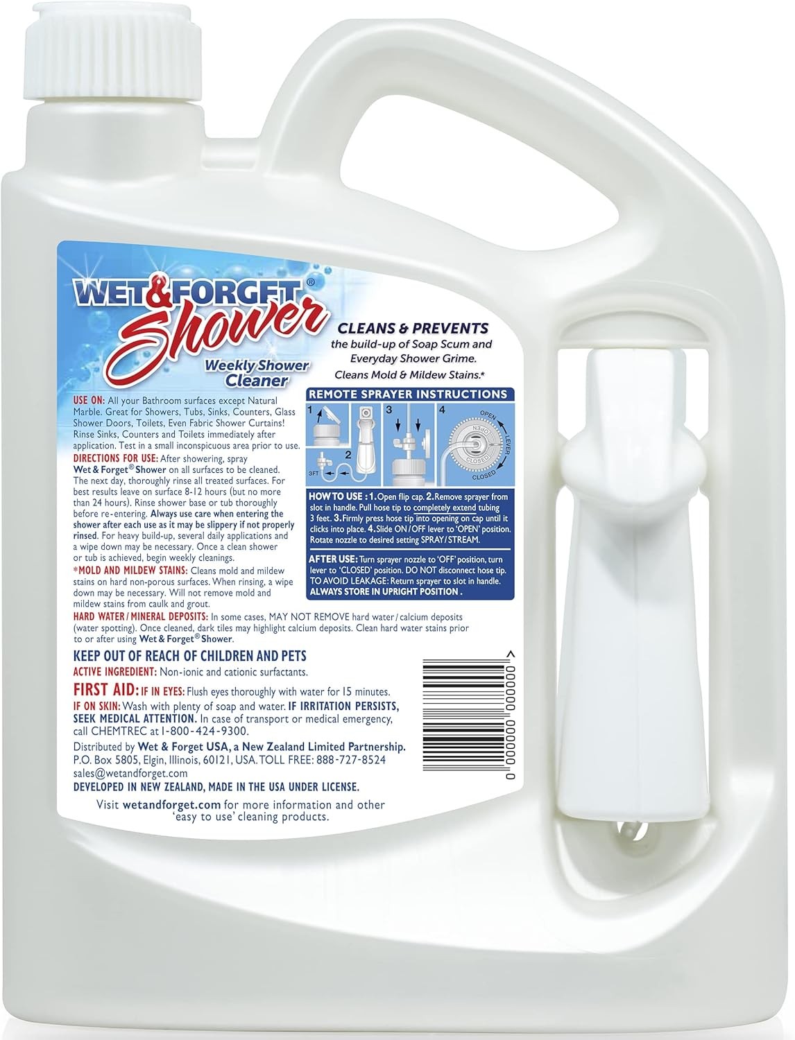 Shower Cleaner Weekly Application Requires No Scrubbing Bleach-Free Formula 64