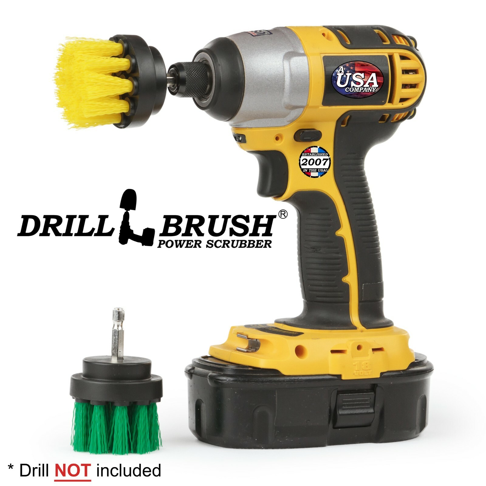 Drill Brush Cordless Drill Powered Kitchen and Bathroom Surface Scrub Brushes