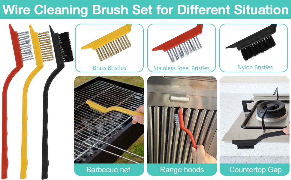 12PCS Grout Brush Set, Hard Bristle Crevice & Baseboard Tool | Crevice cleaning