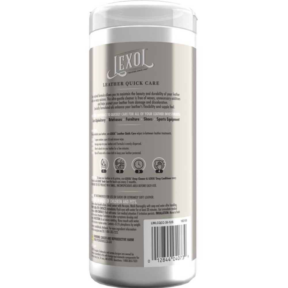 Lexol LXWQC28 28 Sheet Wipes Deep Treatment Leather Cleaner and Conditioner